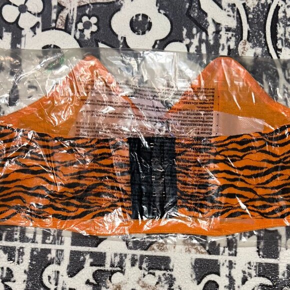 All Over Me Lace Bandeau Bralette in Tiger Stripes Orange- 2X, 3X - Picture 5 of 6